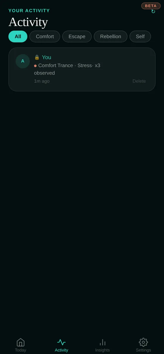 Trance Tracker app — Watch it gather