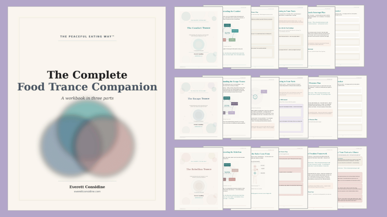 Inside The Complete Food Trance Workbook Bundle — the workbook pages